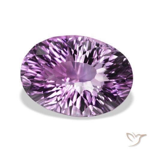 30.56 ct Violet Amethyst Stone, Natural Amethyst in Oval Concave Cut Shape for Sale