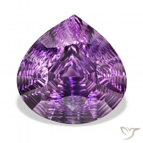 39.02ct Natural Medium Violet Amethyst, Pear Shape, VVS