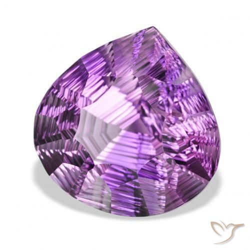 39.02 ct Violet Amethyst Stone, Natural Amethyst in Pear Concave Cut Shape for Sale
