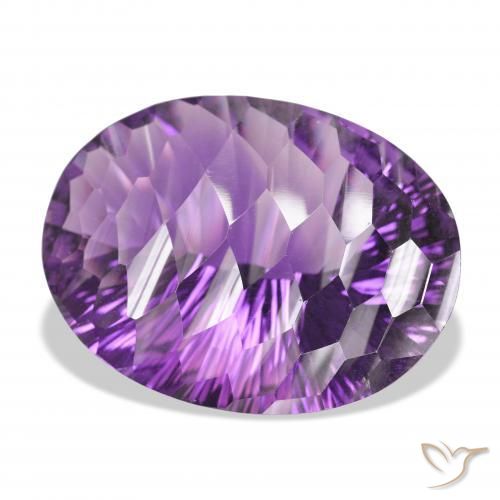 66.25 ct Violet Amethyst Stone, Natural Amethyst in Oval Concave Cut Shape for Sale