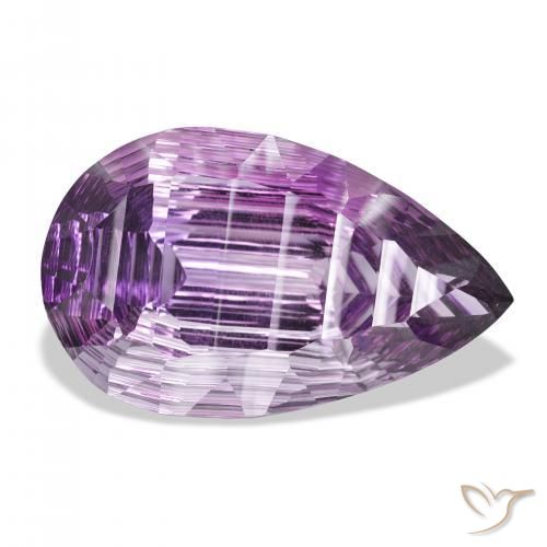 41.61 ct Violet Amethyst Stone, Natural Amethyst in Pear Concave Cut Shape for Sale