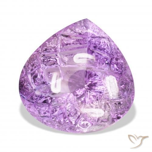 75.56 ct Violet Amethyst Stone, Natural Amethyst in Pear Buff-Top Shape for Sale