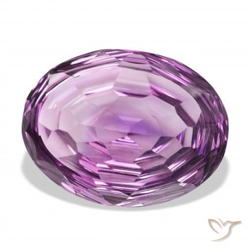 68.95 ct Violet Amethyst Stone, Natural Amethyst in Oval Concave Cut Shape for Sale