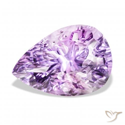 46.63ct Natural Medium Pinkish Violet Amethyst, Pear Shape, VVS
