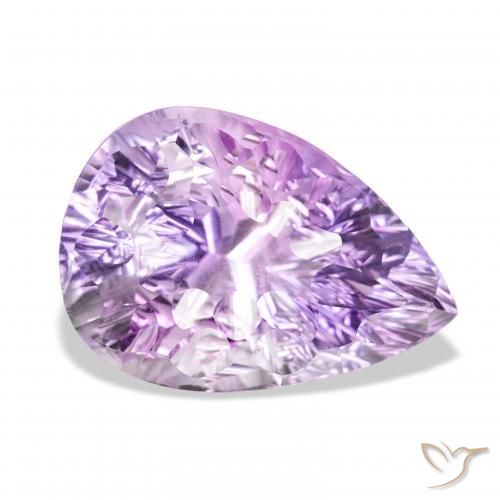 46.63 ct Violet Amethyst Stone, Natural Amethyst in Pear Concave Cut Shape for Sale