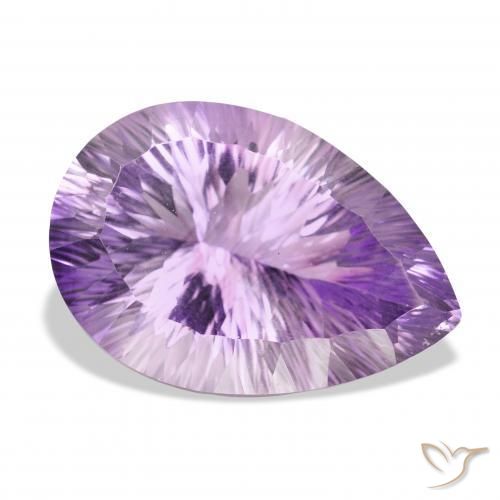 46.32 ct Violet Amethyst Stone, Natural Amethyst in Pear Concave Cut Shape for Sale