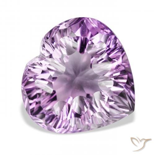 48.61 ct Violet Amethyst Stone, Natural Amethyst in Heart Concave Cut Shape for Sale