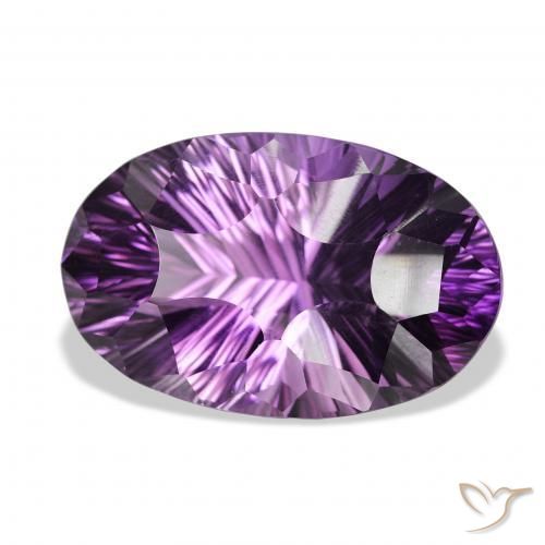 52.86 ct Violet Amethyst Stone, Natural Amethyst in Oval Concave Cut Shape for Sale