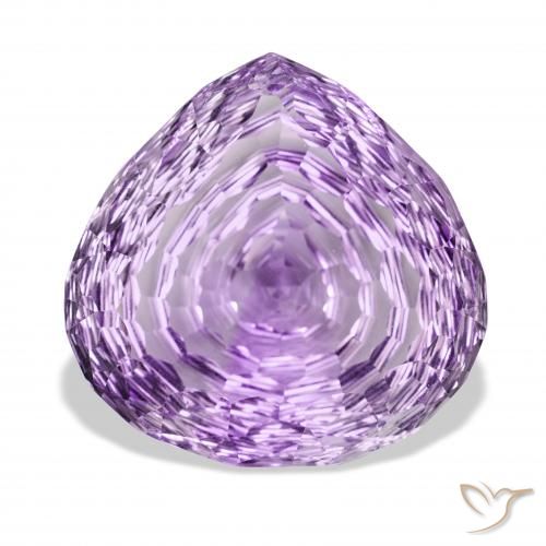 70.80 ct Violet Amethyst Gemstone, Amethyst Gem in Pear Concave Cut Shape for Sale.