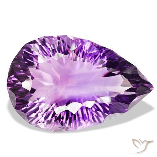 127.01 ct Violet Amethyst Stone, Natural Amethyst in Pear Concave Cut Shape for Sale