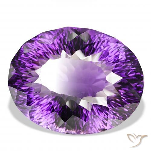 159.46 ct Violet Amethyst Stone, Natural Amethyst in Oval Concave Cut Shape for Sale