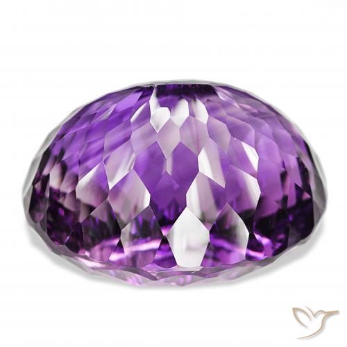 Amethyst Gemstone in 36.8 x 29 mm Size for Sale, Amethyst Stone in Medium Dark-Violet Color