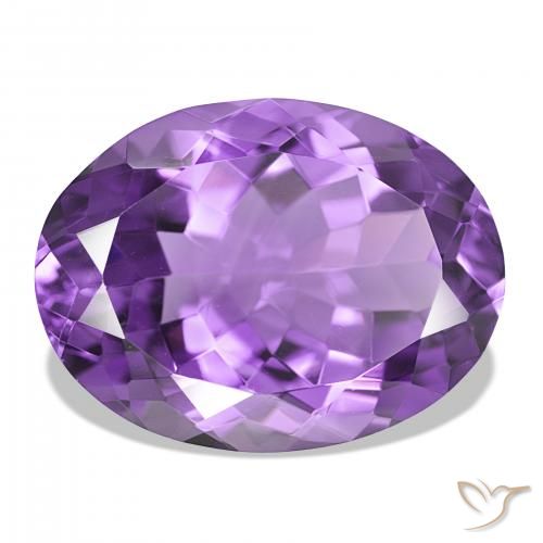 17.00 ct Violet Amethyst Gemstone, Amethyst Gem in Oval Facet Shape for Sale.