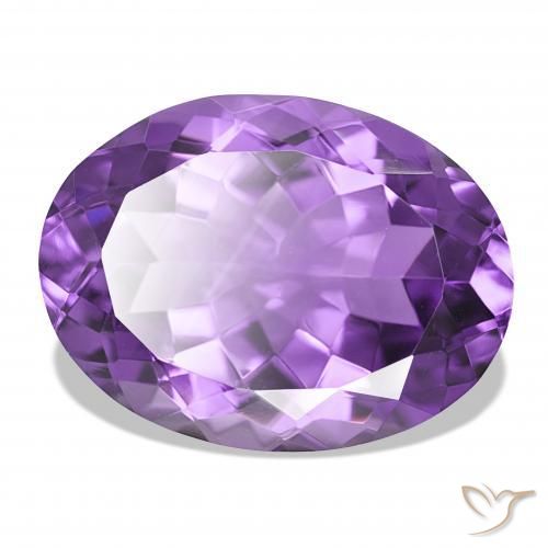 17.00 ct Violet Amethyst Stone, Natural Amethyst in Oval Facet Shape for Sale
