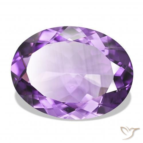 14.63 ct Violet Amethyst Stone, Natural Amethyst in Oval Facet Shape for Sale