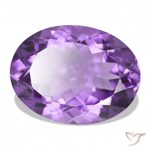15.69 ct Violet Amethyst Stone, Natural Amethyst in Oval Facet Shape for Sale