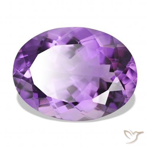 16.80 ct Violet Amethyst Stone, Natural Amethyst in Oval Facet Shape for Sale