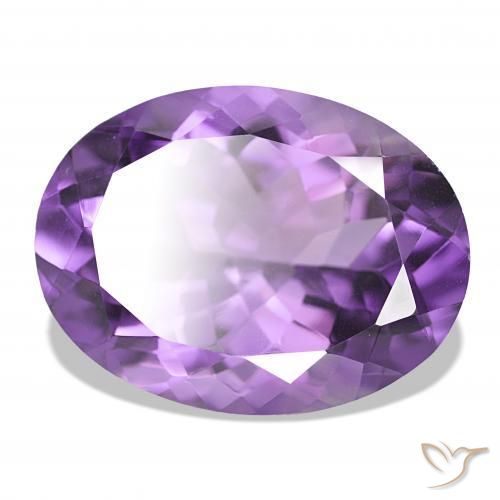 17.42 ct Violet Amethyst Stone, Natural Amethyst in Oval Facet Shape for Sale