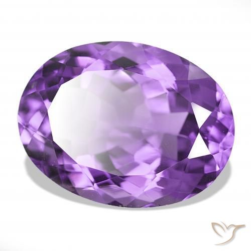 17.99 ct Violet Amethyst Stone, Natural Amethyst in Oval Facet Shape for Sale