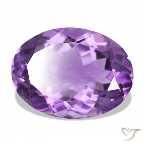 16.75 ct Violet Amethyst Stone, Natural Amethyst in Oval Facet Shape for Sale