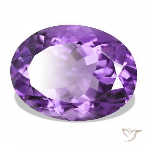 16.57 ct Violet Amethyst Stone, Natural Amethyst in Oval Facet Shape for Sale