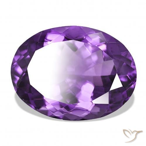 17.26 ct Violet Amethyst Stone, Natural Amethyst in Oval Facet Shape for Sale