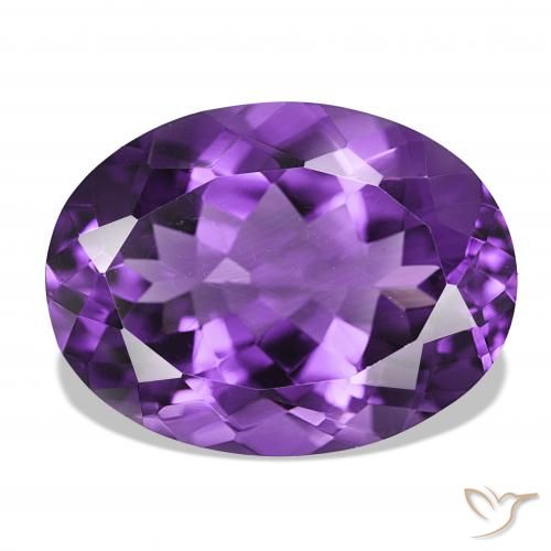 17.08ct Medium Dark-Violet Amethyst Gemstones, Oval, IF