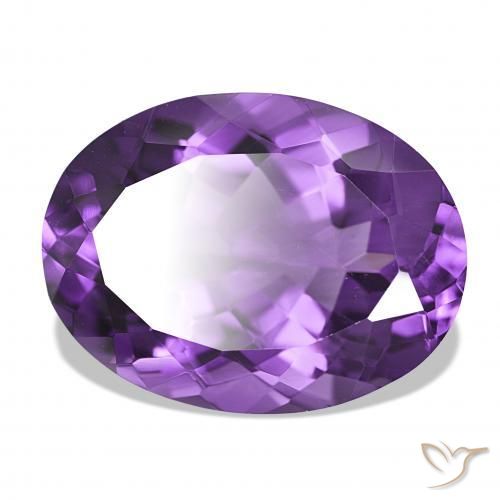 17.08 ct Violet Amethyst Stone, Natural Amethyst in Oval Facet Shape for Sale