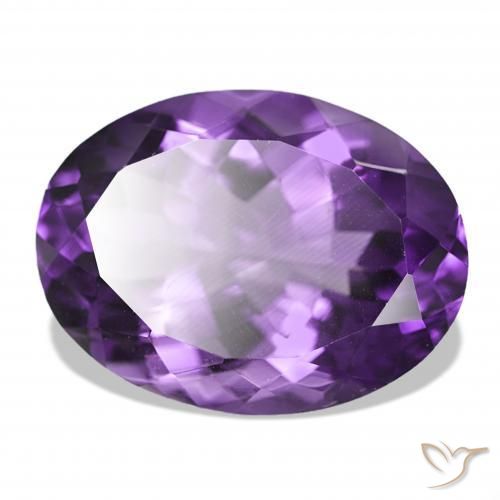 16.87 ct Violet Amethyst Stone, Natural Amethyst in Oval Facet Shape for Sale