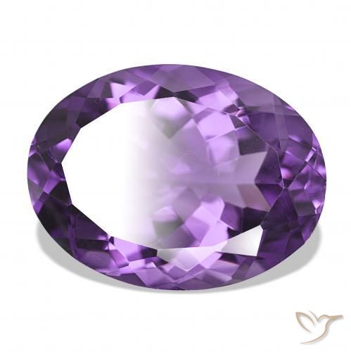 17.27 ct Violet Amethyst Stone, Natural Amethyst in Oval Facet Shape for Sale