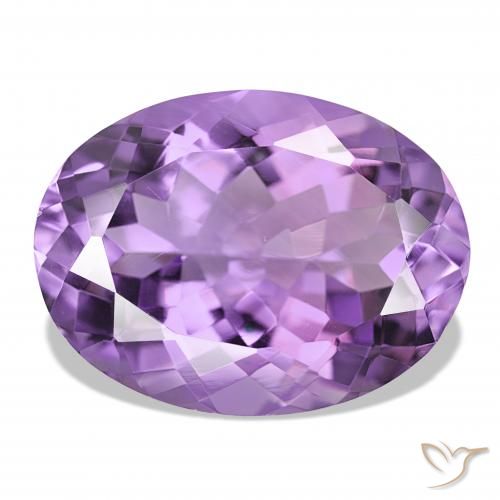 16.92 ct Violet Amethyst Gemstone, Amethyst Gem in Oval Facet Shape for Sale.