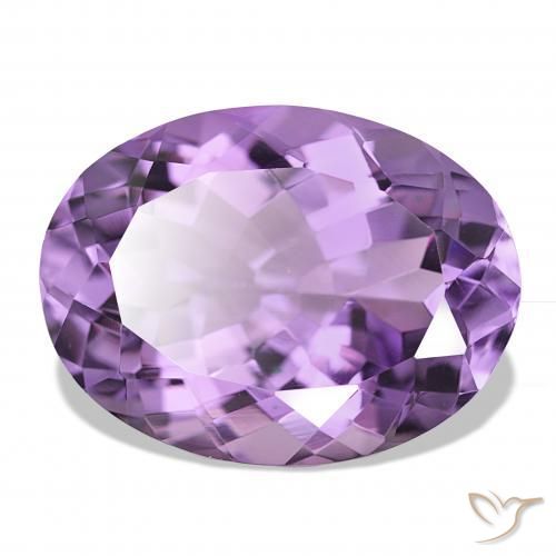 16.92 ct Violet Amethyst Stone, Natural Amethyst in Oval Facet Shape for Sale