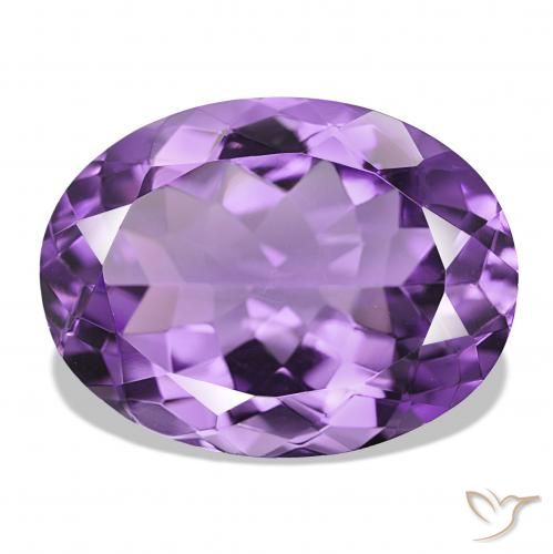 17.34 ct Violet Amethyst Gemstone, Amethyst Gem in Oval Facet Shape for Sale.