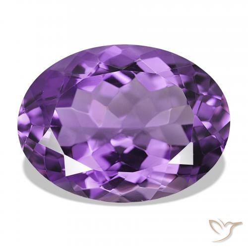 17.08 ct Violet Amethyst Gemstone, Amethyst Gem in Oval Facet Shape for Sale.