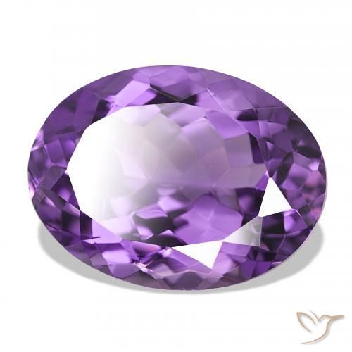 17.08 ct Violet Amethyst Stone, Natural Amethyst in Oval Facet Shape for Sale
