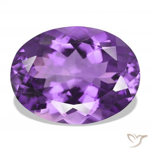 16.61 ct Violet Amethyst Gemstone, Amethyst Gem in Oval Facet Shape for Sale.