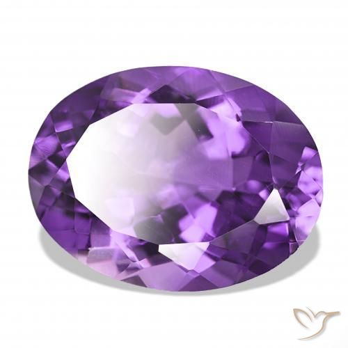16.61 ct Violet Amethyst Stone, Natural Amethyst in Oval Facet Shape for Sale