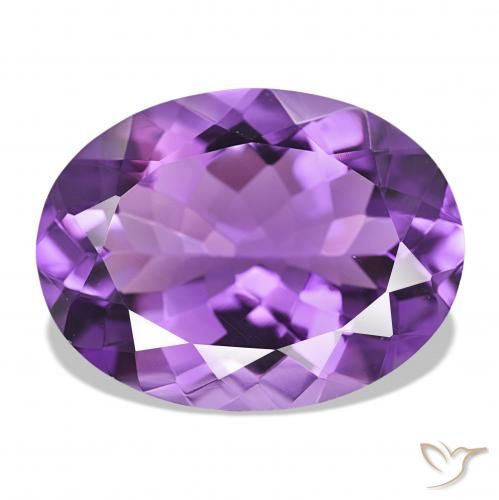 14.45 ct Violet Amethyst Gemstone, Amethyst Gem in Oval Facet Shape for Sale.