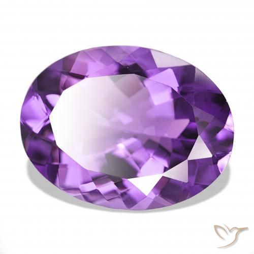 14.45 ct Violet Amethyst Stone, Natural Amethyst in Oval Facet Shape for Sale