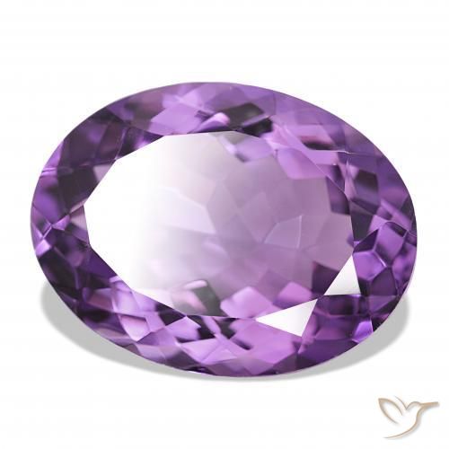 17.56 ct Violet Amethyst Stone, Natural Amethyst in Oval Facet Shape for Sale