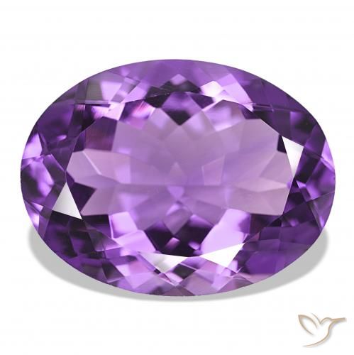 15.68 ct Violet Amethyst Gemstone, Amethyst Gem in Oval Facet Shape for Sale.