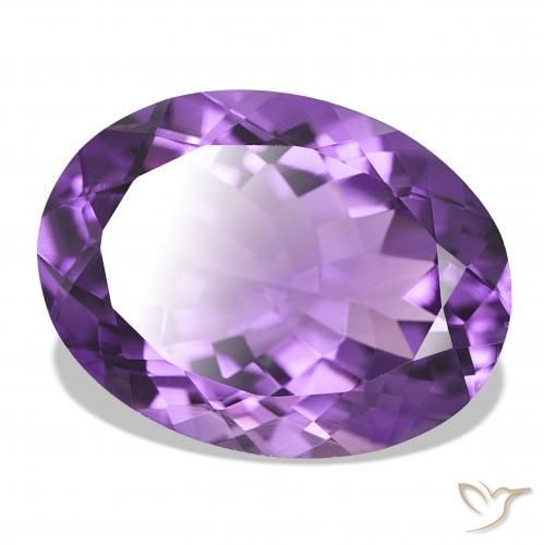 15.68 ct Violet Amethyst Stone, Natural Amethyst in Oval Facet Shape for Sale