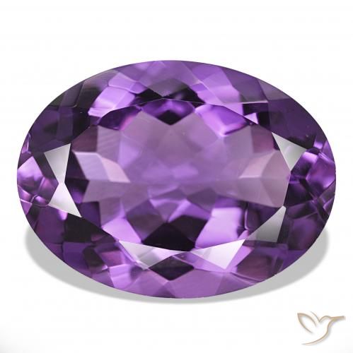 16.27 ct Violet Amethyst Gemstone, Amethyst Gem in Oval Facet Shape for Sale.