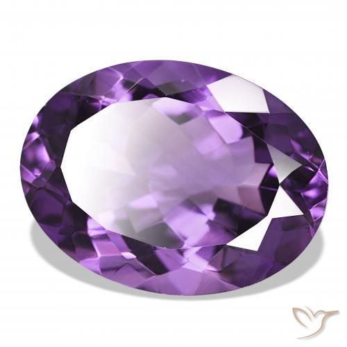16.27 ct Violet Amethyst Stone, Natural Amethyst in Oval Facet Shape for Sale
