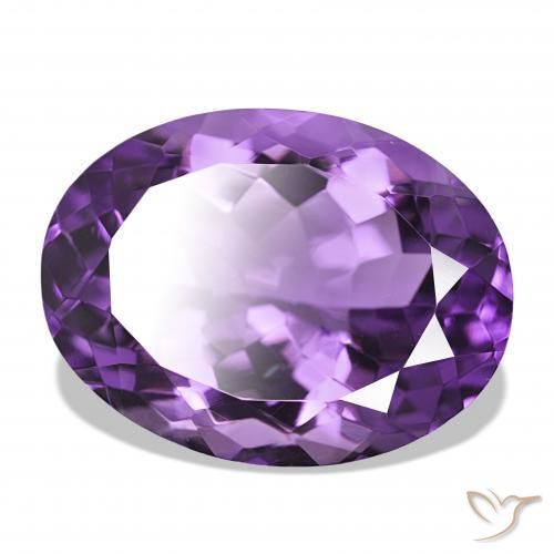 17.07 ct Violet Amethyst Stone, Natural Amethyst in Oval Facet Shape for Sale