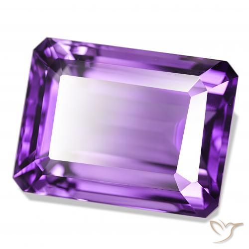 25.63 ct Violet Amethyst Stone, Natural Amethyst in Octagon Step Cut Shape for Sale