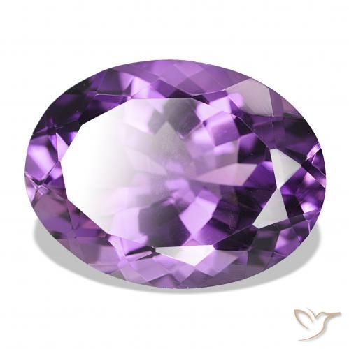17.11 ct Violet Amethyst Stone, Natural Amethyst in Oval Facet Shape for Sale