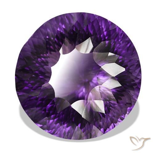 140.14 ct Violet Amethyst Stone, Natural Amethyst in Round Concave Cut Shape for Sale