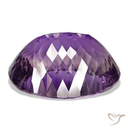 Amethyst Gemstone in 38.9 x 30.7 mm Size for Sale, Amethyst Stone in Intense Violet Color