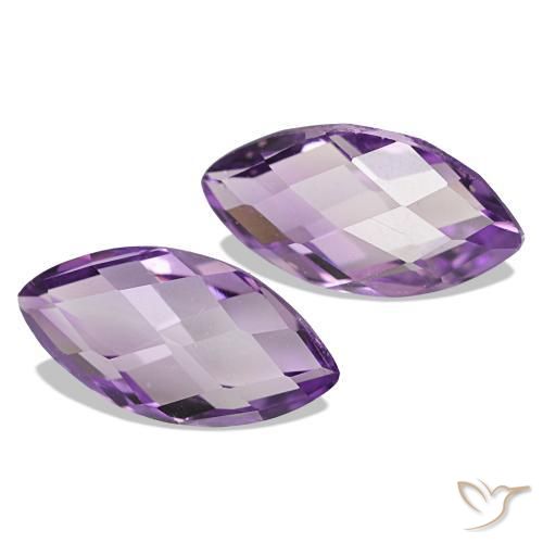 1.22 ctw Violet Amethyst Stones, Natural Amethyst in Marquise Checkerboard (double sided) Shape for Sale
